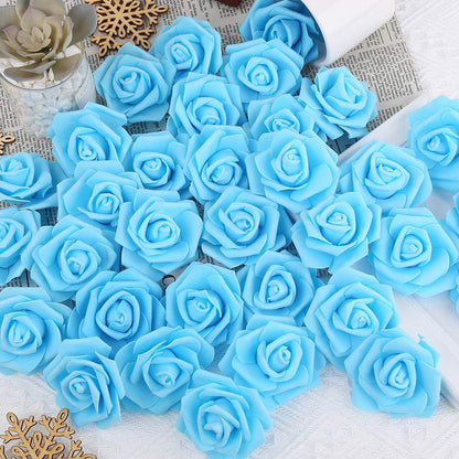 100Pcs Artificial Foam Roses Flowers Heads, 3in Stemless Lilac Foam Fake Flowers Bulk for Crafts, Wall Decorations, DIY Wedding Receptions, Bridal Shower, Faux Bouquets, Party Home Decor(Lilac)