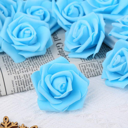 100Pcs Artificial Foam Roses Flowers Heads, 3in Stemless Lilac Foam Fake Flowers Bulk for Crafts, Wall Decorations, DIY Wedding Receptions, Bridal Shower, Faux Bouquets, Party Home Decor(Lilac)