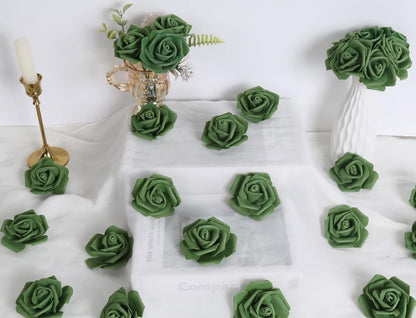 100Pcs Artificial Foam Roses Flowers Heads, 3in Stemless Lilac Foam Fake Flowers Bulk for Crafts, Wall Decorations, DIY Wedding Receptions, Bridal Shower, Faux Bouquets, Party Home Decor(Lilac)