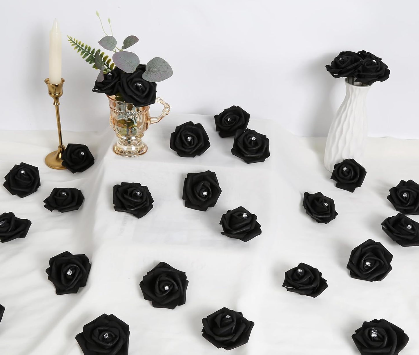 100Pcs Artificial Foam Roses Flowers Heads, 3in Stemless Lilac Foam Fake Flowers Bulk for Crafts, Wall Decorations, DIY Wedding Receptions, Bridal Shower, Faux Bouquets, Party Home Decor(Lilac)