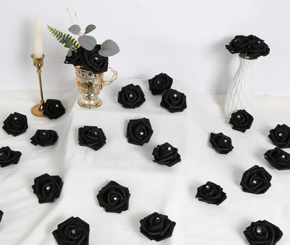 100Pcs Artificial Foam Roses Flowers Heads, 3in Stemless Lilac Foam Fake Flowers Bulk for Crafts, Wall Decorations, DIY Wedding Receptions, Bridal Shower, Faux Bouquets, Party Home Decor(Lilac)