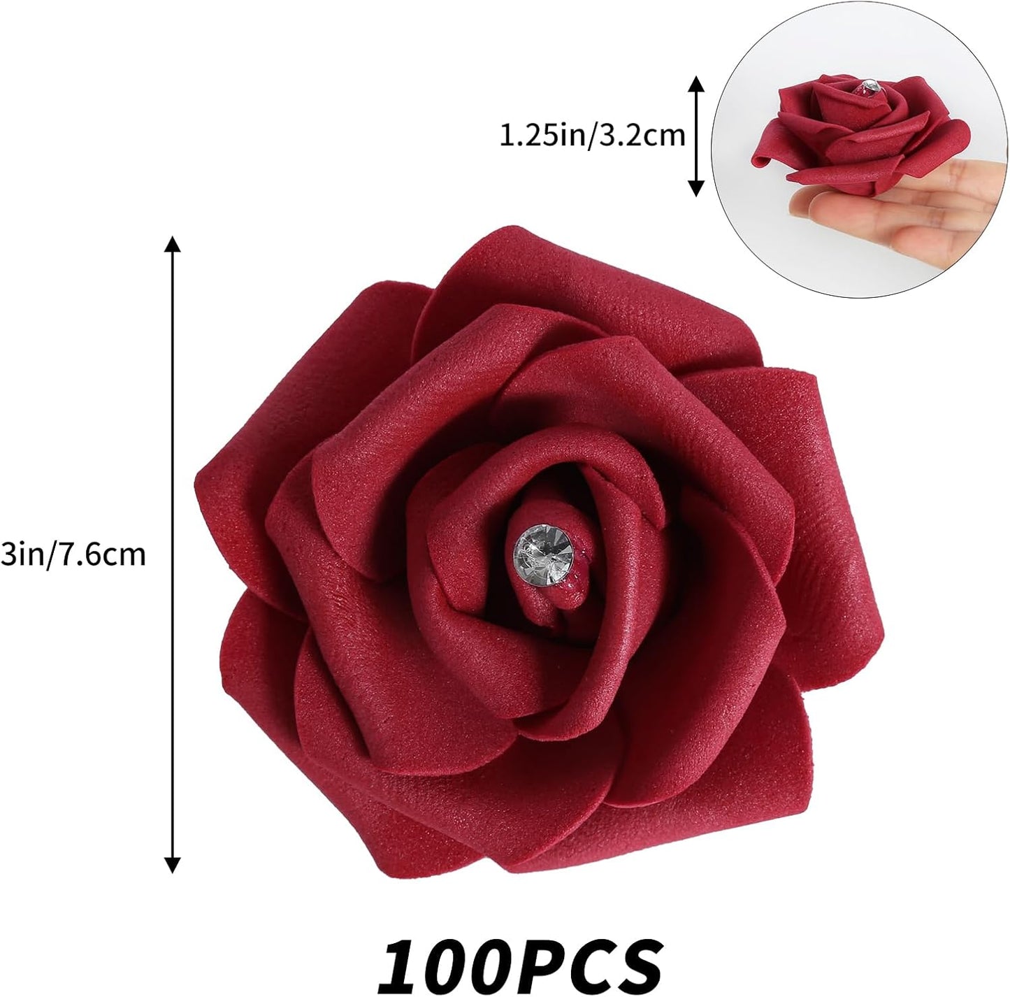 100Pcs Artificial Foam Roses Flowers Heads, 3in Stemless Lilac Foam Fake Flowers Bulk for Crafts, Wall Decorations, DIY Wedding Receptions, Bridal Shower, Faux Bouquets, Party Home Decor(Lilac)