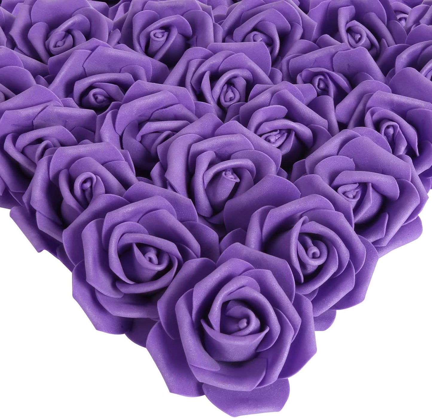 100Pcs Artificial Foam Roses Flowers Heads, 3in Stemless Lilac Foam Fake Flowers Bulk for Crafts, Wall Decorations, DIY Wedding Receptions, Bridal Shower, Faux Bouquets, Party Home Decor(Lilac)