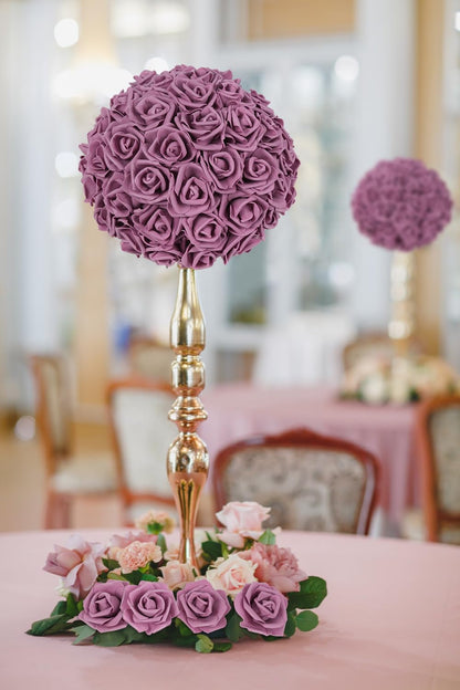 100Pcs Artificial Foam Roses Flowers Heads, 3in Stemless Lilac Foam Fake Flowers Bulk for Crafts, Wall Decorations, DIY Wedding Receptions, Bridal Shower, Faux Bouquets, Party Home Decor(Lilac)