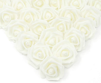 100Pcs Artificial Foam Roses Flowers Heads, 3in Stemless Lilac Foam Fake Flowers Bulk for Crafts, Wall Decorations, DIY Wedding Receptions, Bridal Shower, Faux Bouquets, Party Home Decor(Lilac)