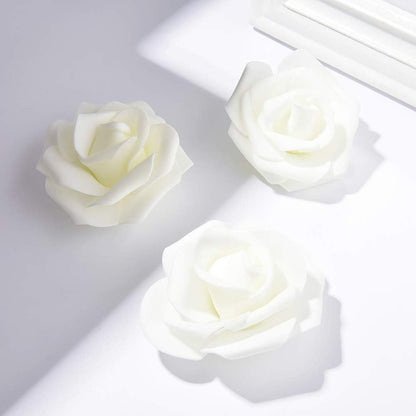 100Pcs Artificial Foam Roses Flowers Heads, 3in Stemless Lilac Foam Fake Flowers Bulk for Crafts, Wall Decorations, DIY Wedding Receptions, Bridal Shower, Faux Bouquets, Party Home Decor(Lilac)