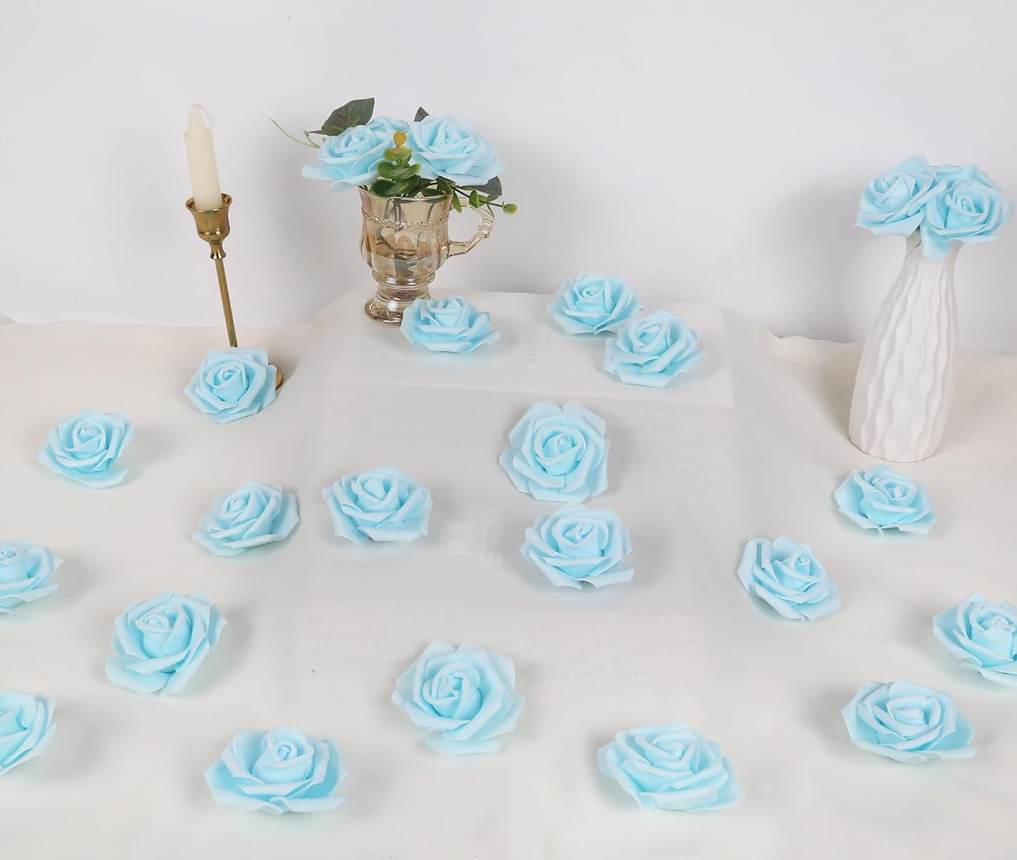 100Pcs Artificial Foam Roses Flowers Heads, 3in Stemless Lilac Foam Fake Flowers Bulk for Crafts, Wall Decorations, DIY Wedding Receptions, Bridal Shower, Faux Bouquets, Party Home Decor(Lilac)