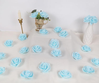 100Pcs Artificial Foam Roses Flowers Heads, 3in Stemless Lilac Foam Fake Flowers Bulk for Crafts, Wall Decorations, DIY Wedding Receptions, Bridal Shower, Faux Bouquets, Party Home Decor(Lilac)