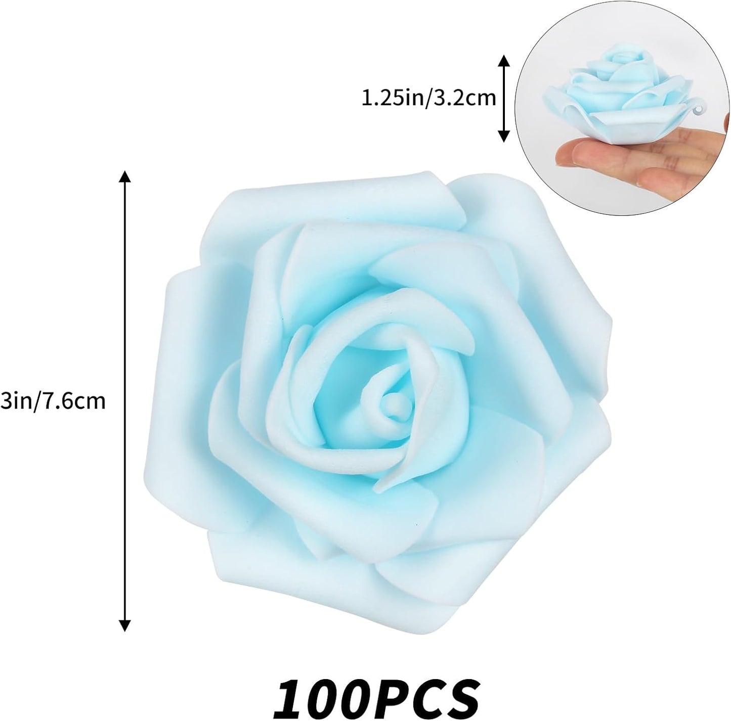 100Pcs Artificial Foam Roses Flowers Heads, 3in Stemless Lilac Foam Fake Flowers Bulk for Crafts, Wall Decorations, DIY Wedding Receptions, Bridal Shower, Faux Bouquets, Party Home Decor(Lilac)