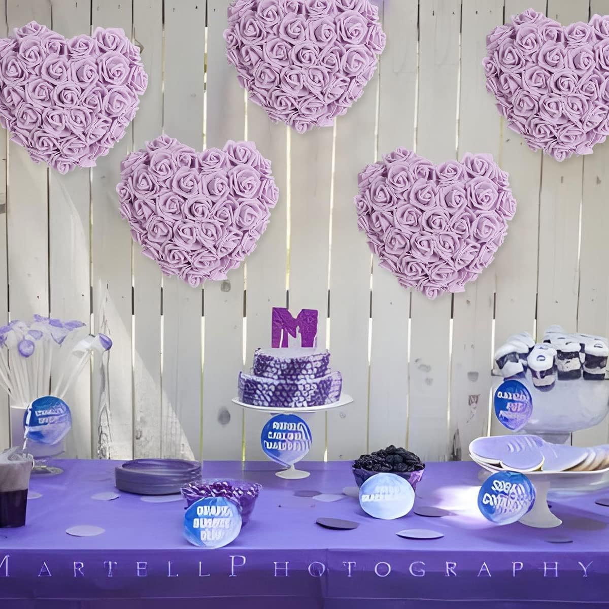 100Pcs Artificial Foam Roses Flowers Heads, 3in Stemless Lilac Foam Fake Flowers Bulk for Crafts, Wall Decorations, DIY Wedding Receptions, Bridal Shower, Faux Bouquets, Party Home Decor(Lilac)