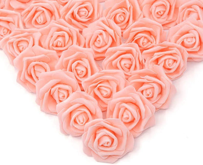 100Pcs Artificial Foam Roses Flowers Heads, 3in Stemless Lilac Foam Fake Flowers Bulk for Crafts, Wall Decorations, DIY Wedding Receptions, Bridal Shower, Faux Bouquets, Party Home Decor(Lilac)
