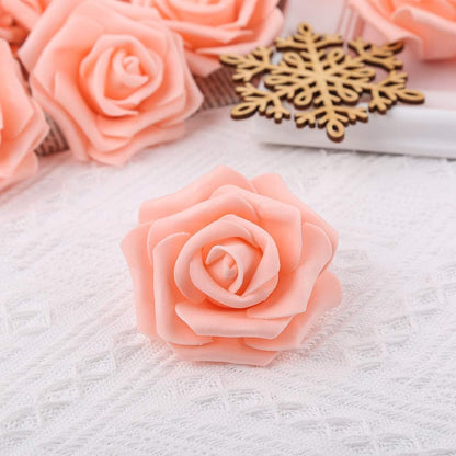 100Pcs Artificial Foam Roses Flowers Heads, 3in Stemless Lilac Foam Fake Flowers Bulk for Crafts, Wall Decorations, DIY Wedding Receptions, Bridal Shower, Faux Bouquets, Party Home Decor(Lilac)