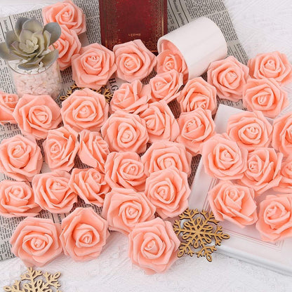 100Pcs Artificial Foam Roses Flowers Heads, 3in Stemless Lilac Foam Fake Flowers Bulk for Crafts, Wall Decorations, DIY Wedding Receptions, Bridal Shower, Faux Bouquets, Party Home Decor(Lilac)