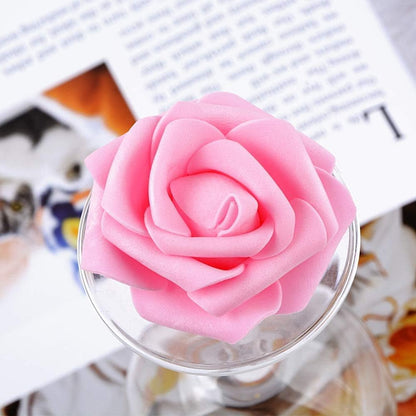 100Pcs Artificial Foam Roses Flowers Heads, 3in Stemless Lilac Foam Fake Flowers Bulk for Crafts, Wall Decorations, DIY Wedding Receptions, Bridal Shower, Faux Bouquets, Party Home Decor(Lilac)