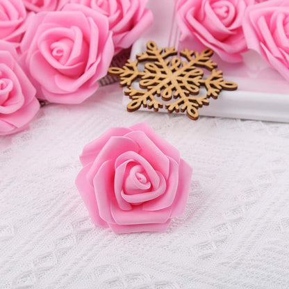 100Pcs Artificial Foam Roses Flowers Heads, 3in Stemless Lilac Foam Fake Flowers Bulk for Crafts, Wall Decorations, DIY Wedding Receptions, Bridal Shower, Faux Bouquets, Party Home Decor(Lilac)