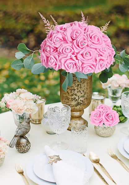 100Pcs Artificial Foam Roses Flowers Heads, 3in Stemless Lilac Foam Fake Flowers Bulk for Crafts, Wall Decorations, DIY Wedding Receptions, Bridal Shower, Faux Bouquets, Party Home Decor(Lilac)