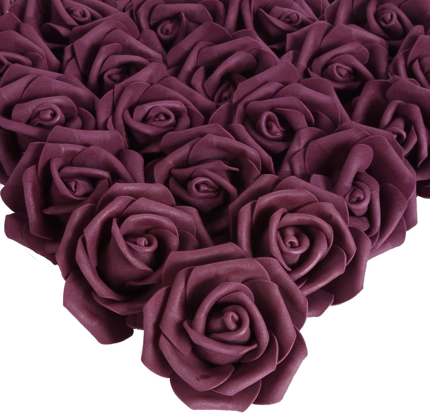 100Pcs Artificial Foam Roses Flowers Heads, 3in Stemless Lilac Foam Fake Flowers Bulk for Crafts, Wall Decorations, DIY Wedding Receptions, Bridal Shower, Faux Bouquets, Party Home Decor(Lilac)