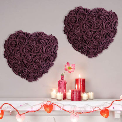 100Pcs Artificial Foam Roses Flowers Heads, 3in Stemless Lilac Foam Fake Flowers Bulk for Crafts, Wall Decorations, DIY Wedding Receptions, Bridal Shower, Faux Bouquets, Party Home Decor(Lilac)