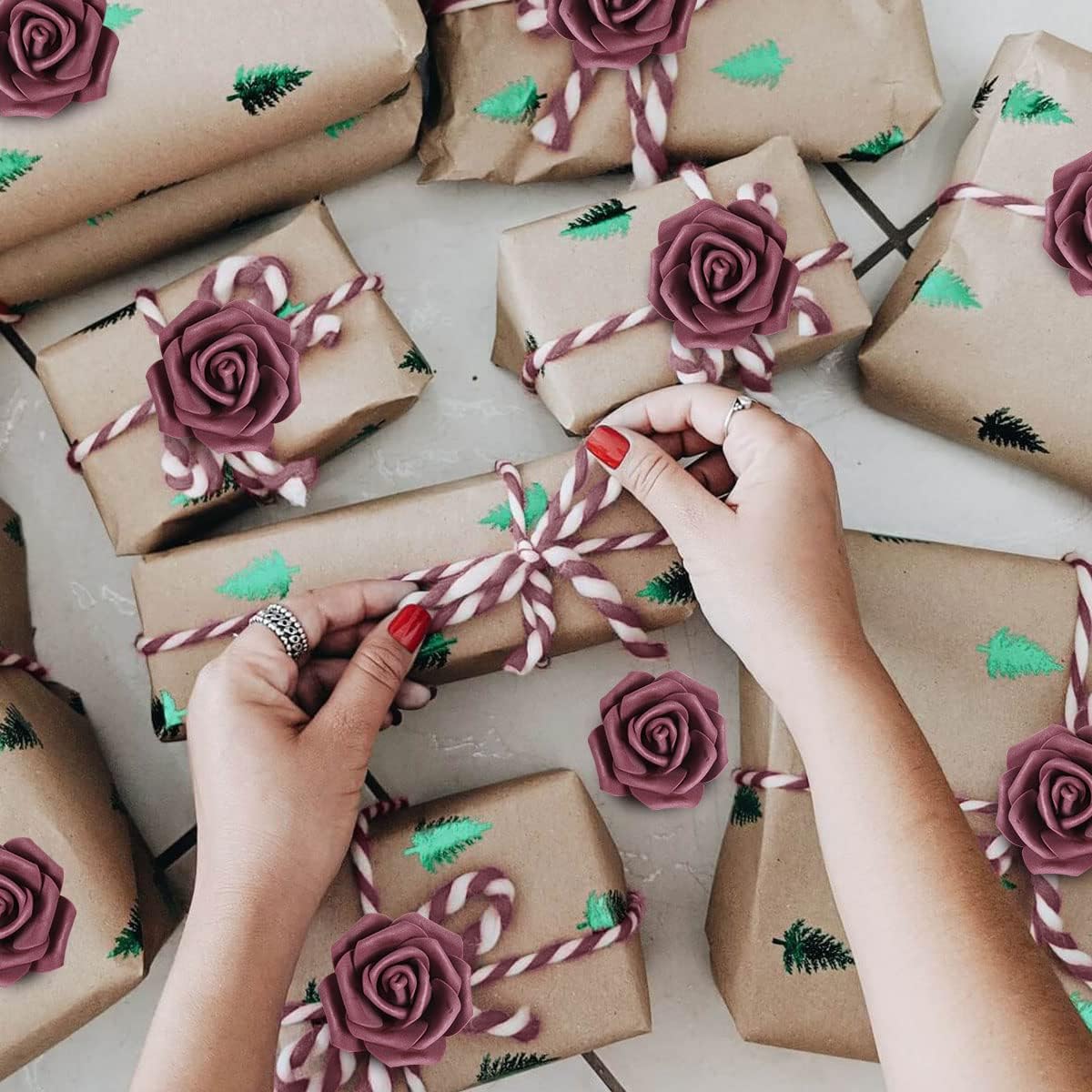 100Pcs Artificial Foam Roses Flowers Heads, 3in Stemless Lilac Foam Fake Flowers Bulk for Crafts, Wall Decorations, DIY Wedding Receptions, Bridal Shower, Faux Bouquets, Party Home Decor(Lilac)