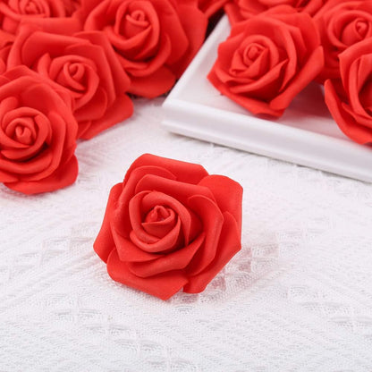 100Pcs Artificial Foam Roses Flowers Heads, 3in Stemless Lilac Foam Fake Flowers Bulk for Crafts, Wall Decorations, DIY Wedding Receptions, Bridal Shower, Faux Bouquets, Party Home Decor(Lilac)