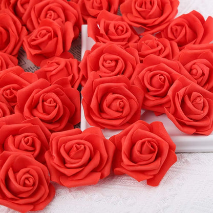 100Pcs Artificial Foam Roses Flowers Heads, 3in Stemless Lilac Foam Fake Flowers Bulk for Crafts, Wall Decorations, DIY Wedding Receptions, Bridal Shower, Faux Bouquets, Party Home Decor(Lilac)