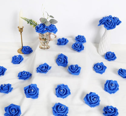 100Pcs Artificial Foam Roses Flowers Heads, 3in Stemless Lilac Foam Fake Flowers Bulk for Crafts, Wall Decorations, DIY Wedding Receptions, Bridal Shower, Faux Bouquets, Party Home Decor(Lilac)