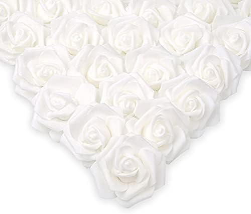 100Pcs Artificial Foam Roses Flowers Heads, 3in Stemless Lilac Foam Fake Flowers Bulk for Crafts, Wall Decorations, DIY Wedding Receptions, Bridal Shower, Faux Bouquets, Party Home Decor(Lilac)