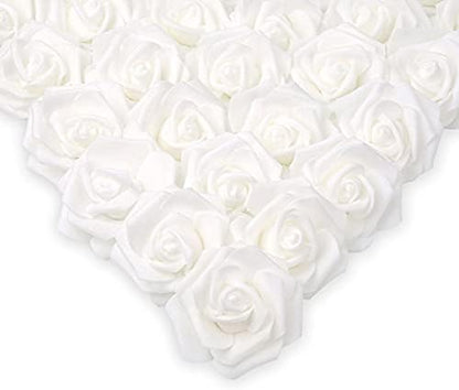 100Pcs Artificial Foam Roses Flowers Heads, 3in Stemless Lilac Foam Fake Flowers Bulk for Crafts, Wall Decorations, DIY Wedding Receptions, Bridal Shower, Faux Bouquets, Party Home Decor(Lilac)