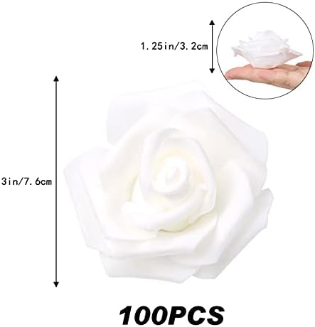 100Pcs Artificial Foam Roses Flowers Heads, 3in Stemless Lilac Foam Fake Flowers Bulk for Crafts, Wall Decorations, DIY Wedding Receptions, Bridal Shower, Faux Bouquets, Party Home Decor(Lilac)