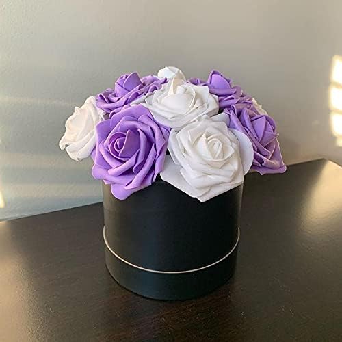 100Pcs Artificial Foam Roses Flowers Heads, 3in Stemless Lilac Foam Fake Flowers Bulk for Crafts, Wall Decorations, DIY Wedding Receptions, Bridal Shower, Faux Bouquets, Party Home Decor(Lilac)