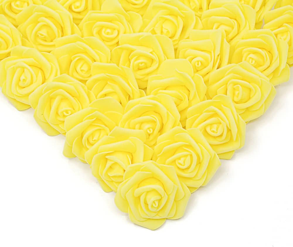 100Pcs Artificial Foam Roses Flowers Heads, 3in Stemless Lilac Foam Fake Flowers Bulk for Crafts, Wall Decorations, DIY Wedding Receptions, Bridal Shower, Faux Bouquets, Party Home Decor(Lilac)