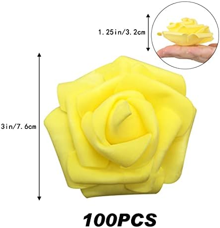 100Pcs Artificial Foam Roses Flowers Heads, 3in Stemless Lilac Foam Fake Flowers Bulk for Crafts, Wall Decorations, DIY Wedding Receptions, Bridal Shower, Faux Bouquets, Party Home Decor(Lilac)