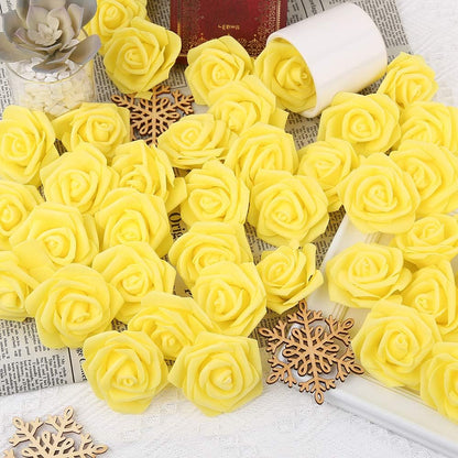 100Pcs Artificial Foam Roses Flowers Heads, 3in Stemless Lilac Foam Fake Flowers Bulk for Crafts, Wall Decorations, DIY Wedding Receptions, Bridal Shower, Faux Bouquets, Party Home Decor(Lilac)
