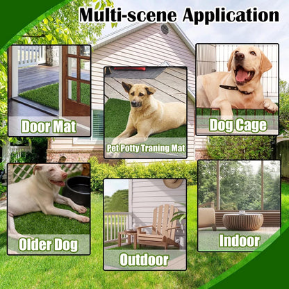 GLOBREEN 34" x 23" Fake Grass Pee Pad for Dogs Potty Training Turf Pets Mat - Indoor Outdoor Use