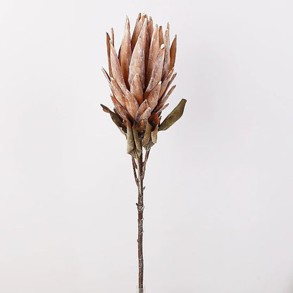 4 Pcs Artificial Protea Cynaroides Flowers, Silk King Protea Flowers Faux Proteas Cynaroides Flower with Stem Vase Filler for Wedding Party Garden Centerpieces Decoration