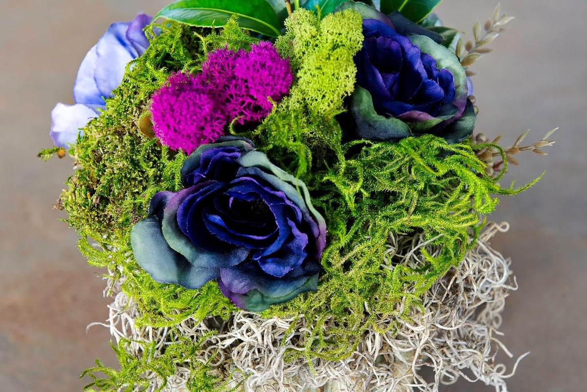 (23311) Elegant Decorative Mixed moss, MultiColor, 120 cu.in., white