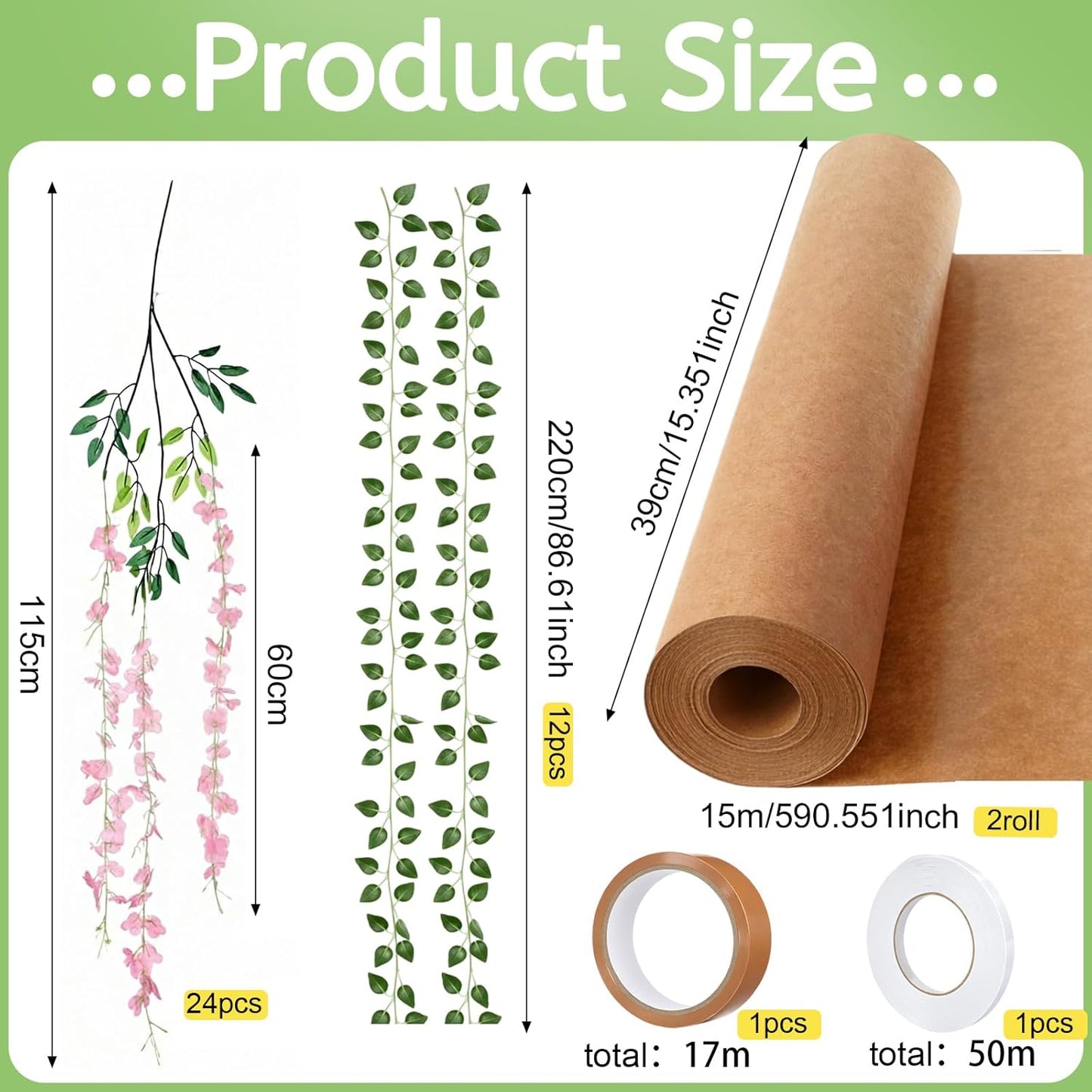 3D Wisteria Tree Classroom Tree Wall Decor for Room Ceiling Artificial Wisteria Hanging Garland Vine Cardboard Paper for Fairy Forest Back to School Bulletin Board Decoration DIY(Pink)