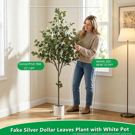 Artificial Eucalyptus Tree, 6FT