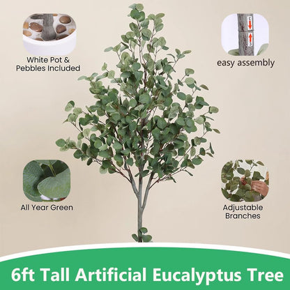 Artificial Eucalyptus Tree, 6FT