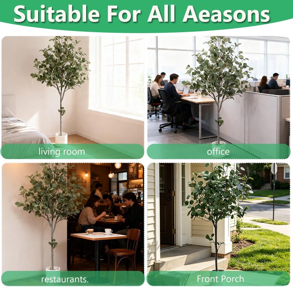 Artificial Eucalyptus Tree, 6FT