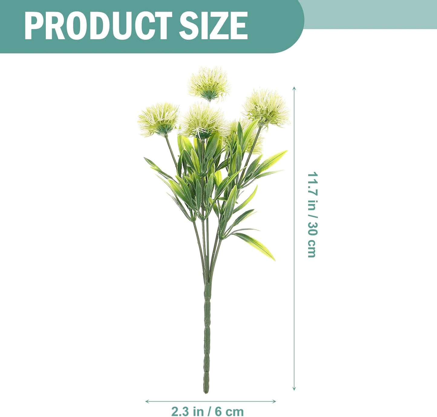 4Pcs Artificial Dandelion Flowers 11.81 Inch Fake Dandelion Ornaments Lifelike Faux Dandelions for Vase Decor Table Centerpieces Home Office Shop Decoration