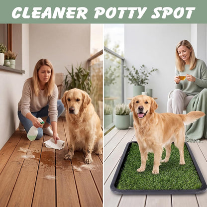 Dog Grass Pad with Tray, 30 x 20 in, 2 Replacement Pads Included