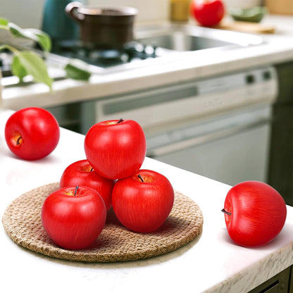 20 Pcs Fake Apples, Artificial Fruits Faux Red Apples for Home Decoration Christmas Party Lifelike Apple for Crafts, Fake Fruits for Kitchen Display Photography Prop, Red