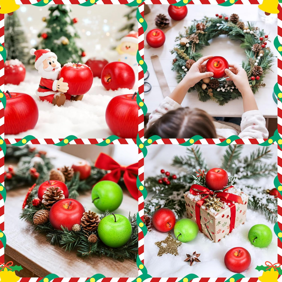 20 Pcs Fake Apples, Artificial Fruits Faux Red Apples for Home Decoration Christmas Party Lifelike Apple for Crafts, Fake Fruits for Kitchen Display Photography Prop, Red