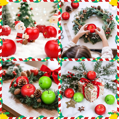 20 Pcs Fake Apples, Artificial Fruits Faux Red Apples for Home Decoration Christmas Party Lifelike Apple for Crafts, Fake Fruits for Kitchen Display Photography Prop, Red