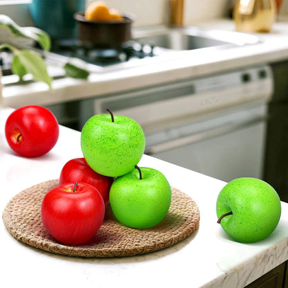 20 Pcs Fake Apples, Artificial Fruits Faux Red Apples for Home Decoration Christmas Party Lifelike Apple for Crafts, Fake Fruits for Kitchen Display Photography Prop, Red