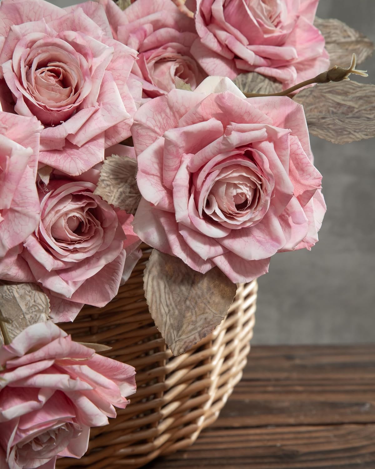 4pcs Artificial Roses Flowers Fake Silk Rose with Long Stem for Flower Arrangement Wedding Centerpiece Party Table Decoration(White)