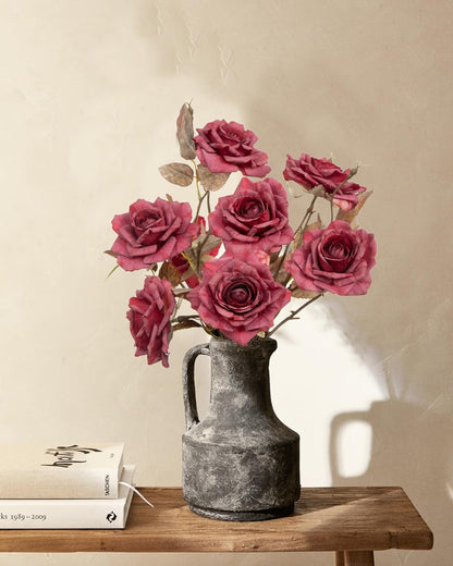 4pcs Artificial Roses Flowers Fake Silk Rose with Long Stem for Flower Arrangement Wedding Centerpiece Party Table Decoration(White)