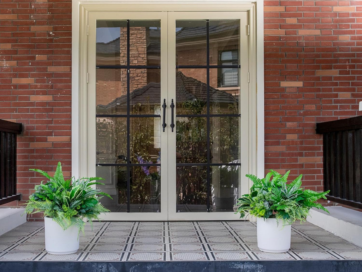 18PCS Artificial Plants Outdoor, Faux Flower Greenery Stems for Outside | UV Resistant Faux Outdoor plants, Fake Shrubs Plants for Patio Garden, Front Porch, Window Box, Spring Summer Home Decor