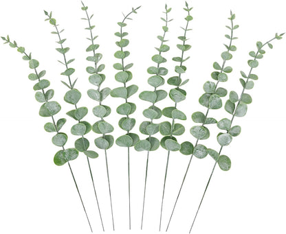 80pcs Artificial Eucalyptus Stems Fake Eucalyptus Leaves Stems Real Touch Leaf Branches for Flower Bouquet Wedding Easter Centerpiece Spring Home Office Decor